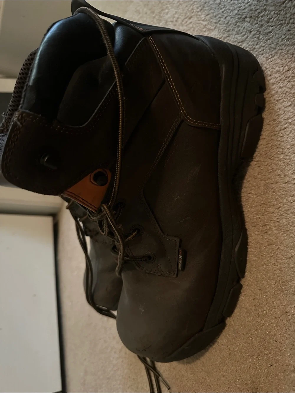 Wolverine Dark Brown Lace-Up Work Boots